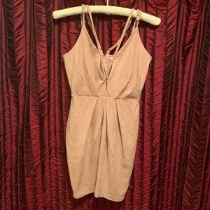 2 for 20 Blush Faux Suede Formal Dress